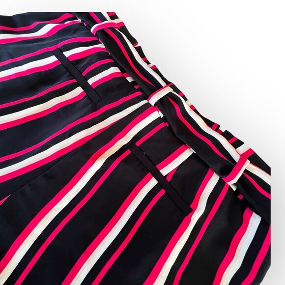 Torrid Hot Shorts Black Pink White Striped Plus Size Paper Bag Waist Size 20 - Picture 10 of 14